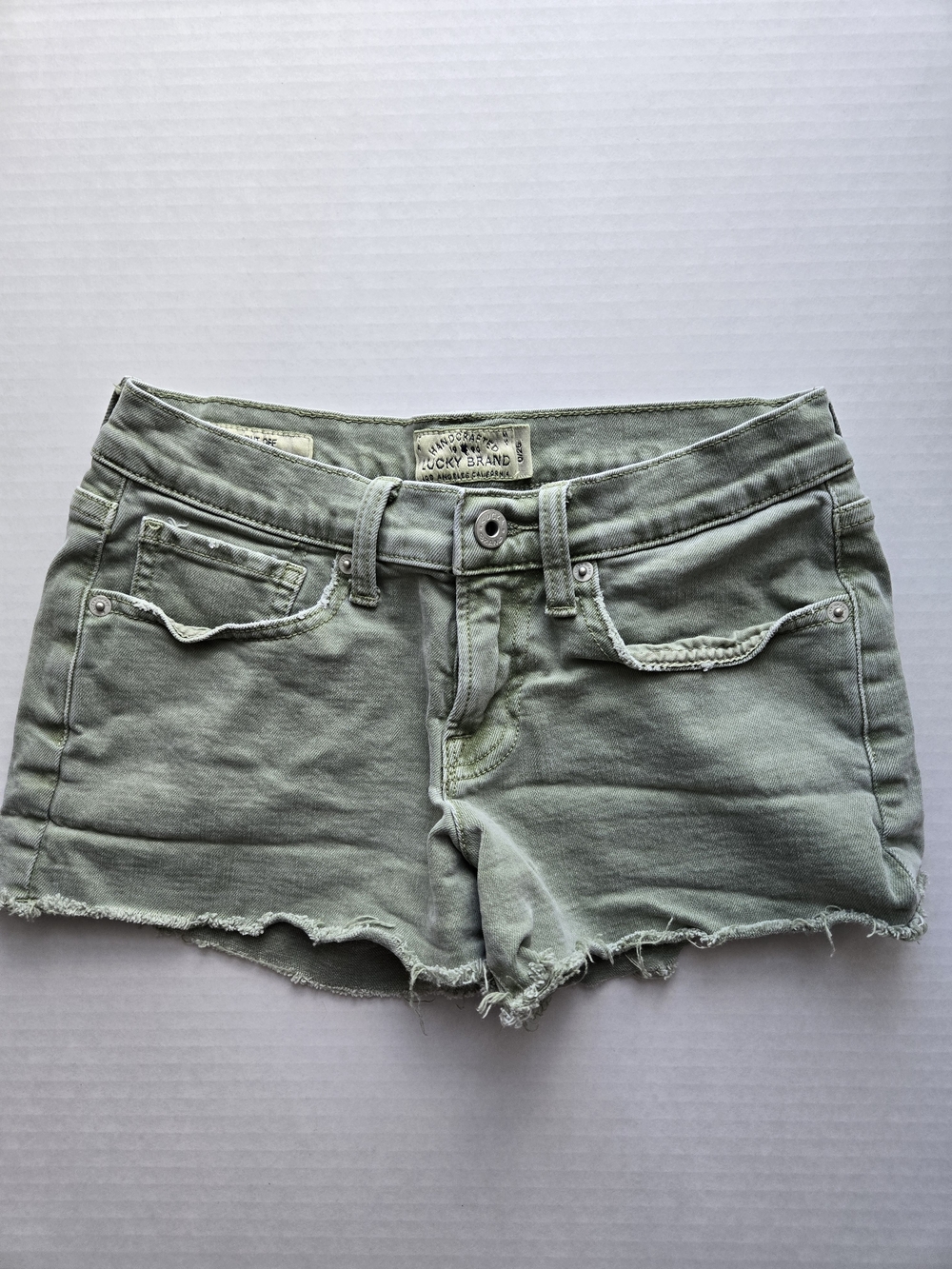 Lucky Brand Olive Green Denim Cutoff Shorts - Size 0 / 26